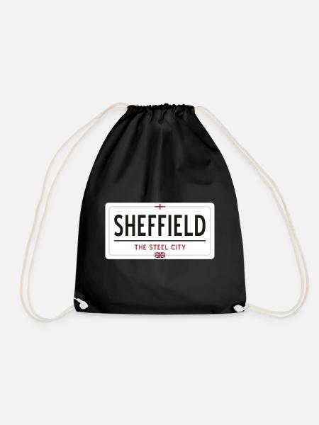 Sheffield town sign - Drawstring Bag - black
