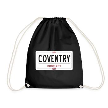 Ortsschild von Coventry - Turnbeutel - Schwarz - Vorne