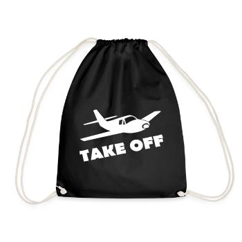 TAKE OFF - Drawstring Bag - black - Front