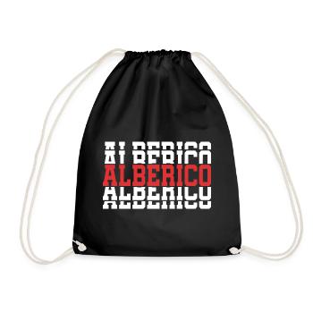 Alberico t-shirt gift t-shirt stacked text - Drawstring Bag - black - Front