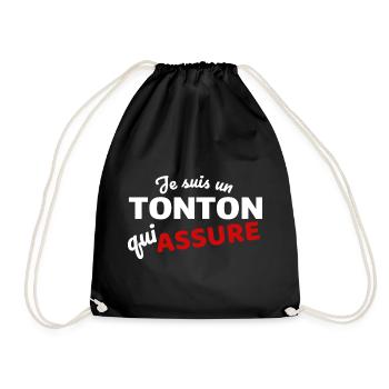 Je suis un tonton qui assure - Sac de sport léger - noir - Devant