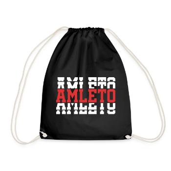 t-shirt Amleto t-shirt idée cadeau texte empilé - Sac de sport léger - noir - Devant