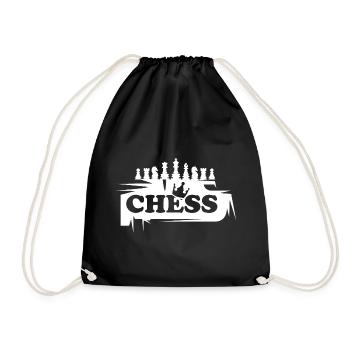 Schach Graffiti Schachfiguren Illustration icon - Turnbeutel - Schwarz - Vorne