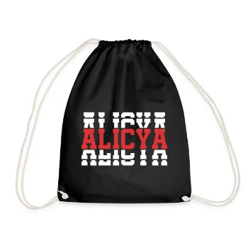 t-shirt Alicya t-shirt gift idea stacked text - Drawstring Bag - black - Front