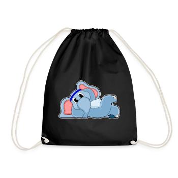 Funny Elephant - Drawstring Bag - black - Front