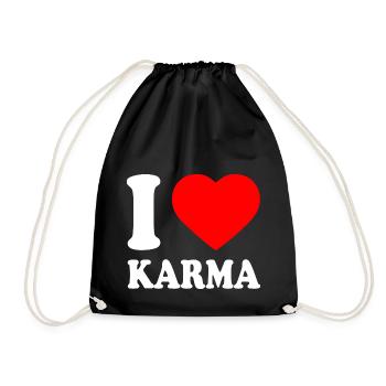 I love karma - Drawstring Bag - black - Front