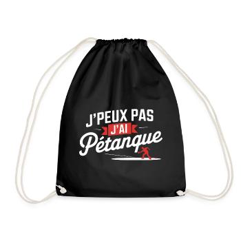 I can't I have petanque - Drawstring Bag - black - Front