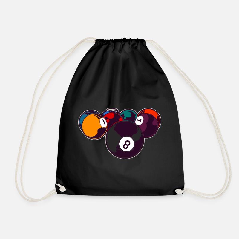 Billard 8 Ball - Turnbeutel - Schwarz