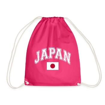 Japan Flag - Drawstring Bag - fuchsia - Front