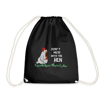 don't mess with the hen chicken - Drawstring Bag - black - Front