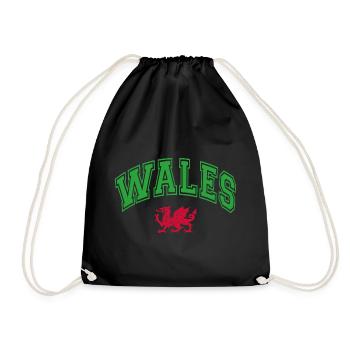 Wales Flag - Drawstring Bag - black - Front