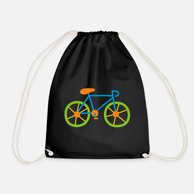 Fahrrad bunt radeln Kinder Rennrad Radtour Comic - Turnbeutel - Schwarz