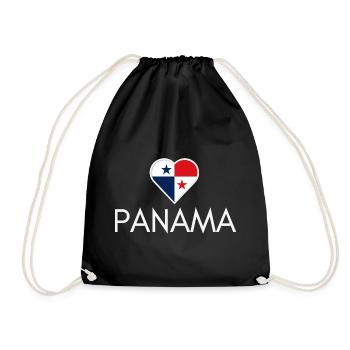 Cœur avec le drapeau du Panama, j’aime le Panama - Sac de sport léger - noir - Devant