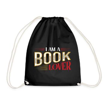 I'm a book lover retro typography - Drawstring Bag - black - Front