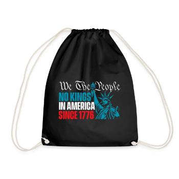 We The People No Kings America Patriotic - Drawstring Bag - black - Front