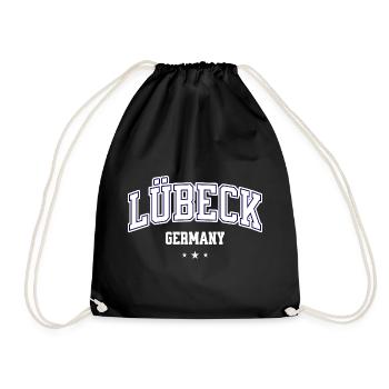 Lübeck, Allemagne, Collège Conception Motif de Ville Ancienne - Sac de sport léger - noir - Devant