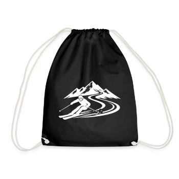 Ski Mountains Slope - Drawstring Bag - black - Front