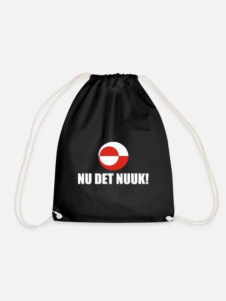 Greenland - Nu Det Nuuk - Denmark - Danmark - Drawstring Bag - black