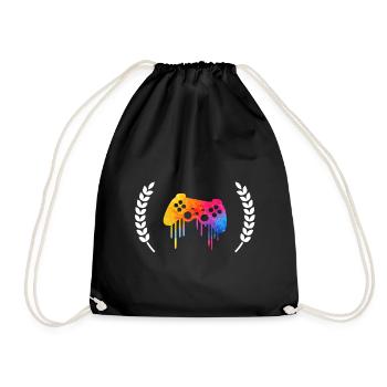 Gamer Crest - Drawstring Bag - black - Front
