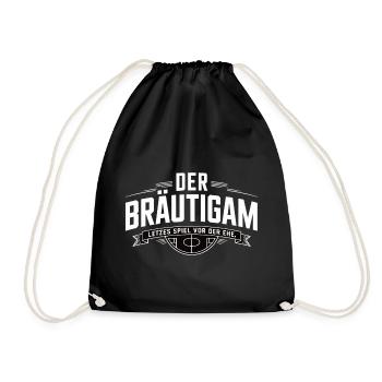Groom Last game before marriage Bachelor party - Drawstring Bag - black - Front