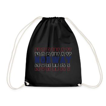 Norway Football Fan Flag Pride Red White Blue - Drawstring Bag - black - Front