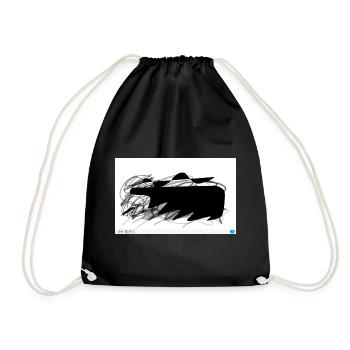 Tache abstraite noire avec des lignes - Sac de sport léger - noir - Devant