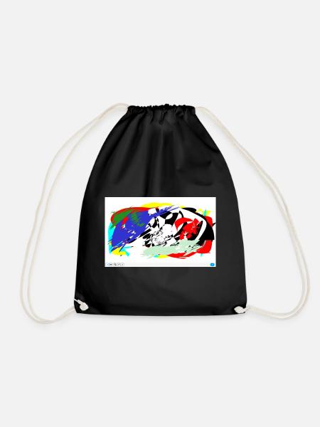 Color Battles Lines - Drawstring Bag - black