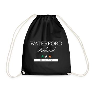 Waterford Irland Souvenir – Reise minimalistisch - Turnbeutel - Schwarz - Vorne