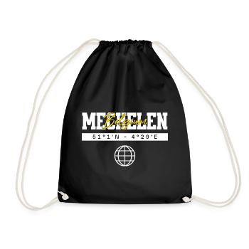 Mechelen Belgien Koordinaten Reise Souvenir - Turnbeutel - Schwarz - Vorne