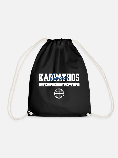 Karpathos Griechenland Koordinaten Reise Souvenir - Turnbeutel - Schwarz