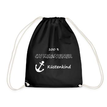 100 % Cuxhavener Küstenkind - Turnbeutel - Schwarz - Vorne