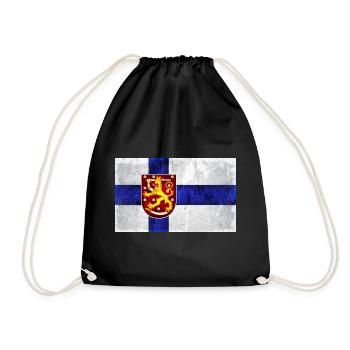 Drapeau de la Finlande Lion - Sac de sport léger - noir - Devant