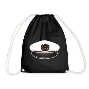Captain's hat for the captain on his ship - Drawstring Bag - black - Front