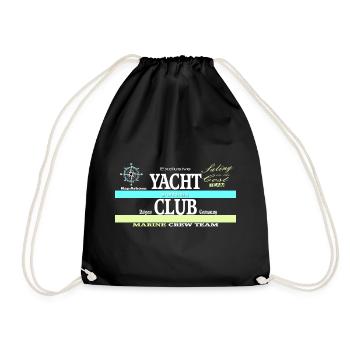Yacht Club Vintage Collage - Drawstring Bag - black - Front