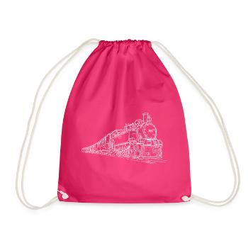 Zug Dampf Lokomotive - Turnbeutel - Fuchsia - Vorne