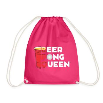 Beerpong queen - Turnbeutel - Fuchsia - Vorne
