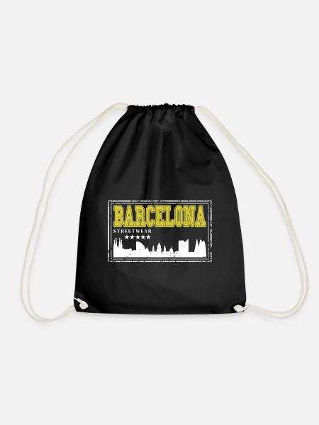 Barcelone Espagne Ville Skyline Accueil Amour - Sac de sport léger - noir