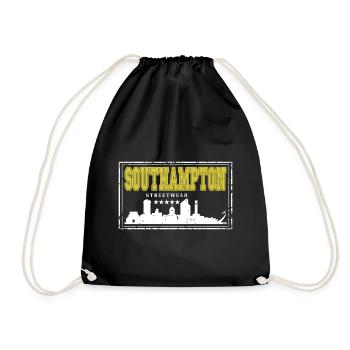 Southampton England UK Stadt Skyline Heimat Liebe - Turnbeutel - Schwarz - Vorne