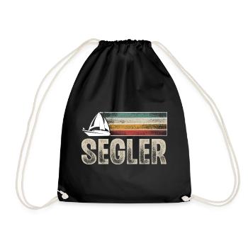 Segeln Segler Segelboot Retro Vintage - Turnbeutel - Schwarz - Vorne
