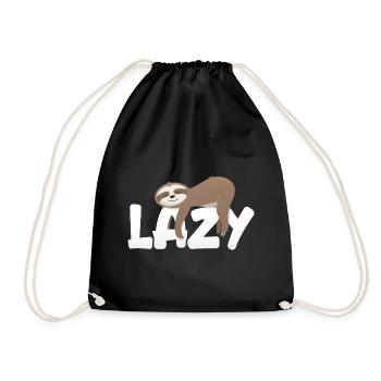Lazy Sloth - Drawstring Bag - black - Front