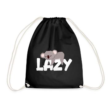 Lazy Koala - Drawstring Bag - black - Front