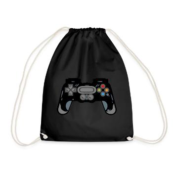 Retro Controller Silhouette - Turnbeutel - Schwarz - Vorne