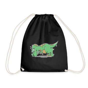 T-Rex Hates Push-Ups Liegestütze Lustig Humor - Turnbeutel - Schwarz - Vorne