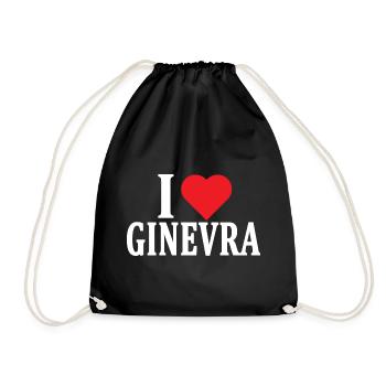 T-Shirt I love Geneva T-Shirt Geschenkidee - Turnbeutel - Schwarz - Vorne
