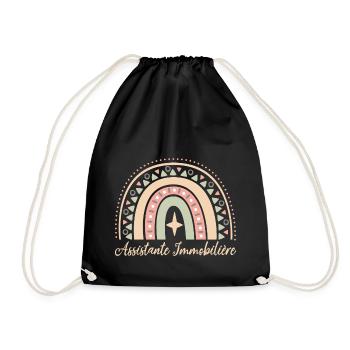Cadeau Assistante Immoblière. assistante. - Sac de sport léger - noir - Devant