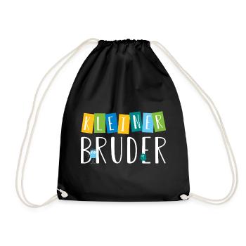 kleiner Bruder - süße Monster - Turnbeutel - Schwarz - Vorne