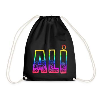 Ali R's Rainbow - Drawstring Bag - black - Front