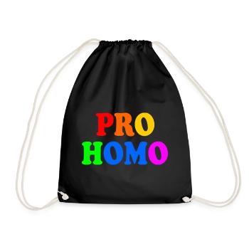 Pro homo - Drawstring Bag - black - Front