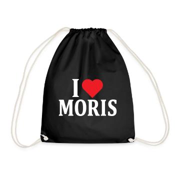 T-Shirt I love Moris T-Shirt Geschenkidee - Turnbeutel - Schwarz - Vorne