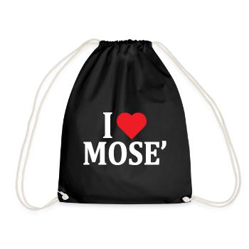 t-shirt I love Moses t-shirt gift idea - Drawstring Bag - black - Front